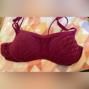 PINK Victoria's Secret Deep plum bra and brown bra 36B barely used.